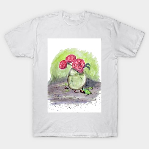 Summer Peonies T-Shirt by cjkell